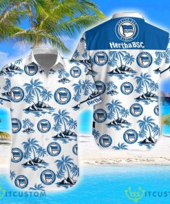 Hertha BSC Coconut Vintage Pattern Beach 3D Hawaiian Shirt And Shorts Product Photo 1