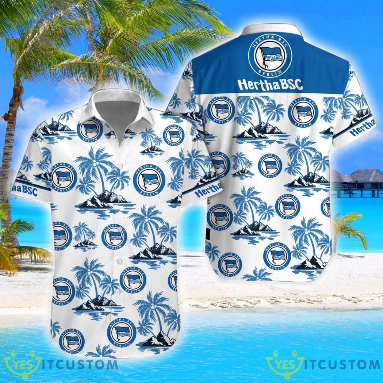 Hertha BSC Coconut Vintage Pattern Beach 3D Hawaiian Shirt And Shorts 4 Hertha BSC Coconut Vintage Pattern Beach 3D Hawaiian Shirt And Shorts Product Photo 1
