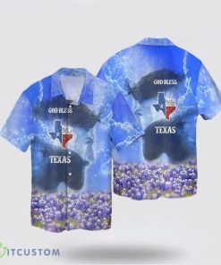 Jesus God Bless Texas Hawaiian Shirt Beach Shirt Product Photo 1