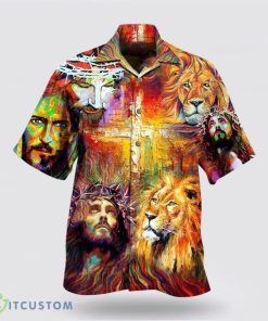 Jesus Is My King My Lord My Savior Hawaiian Shirt Beach Shirt Product Photo 1
