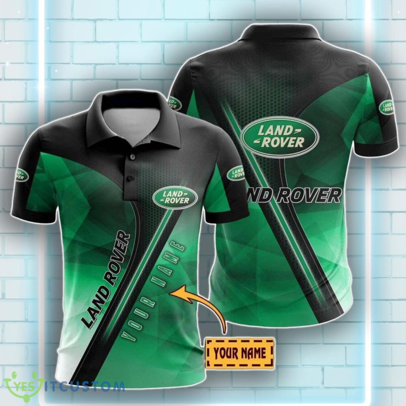 Land Rover Logo Hexagon Pattern 3D Polo Shirt Custom Name Edition For Men Women 3 Land Rover Logo Hexagon Pattern 3D Polo Shirt Custom Name Edition For Men Women Product Photo 1