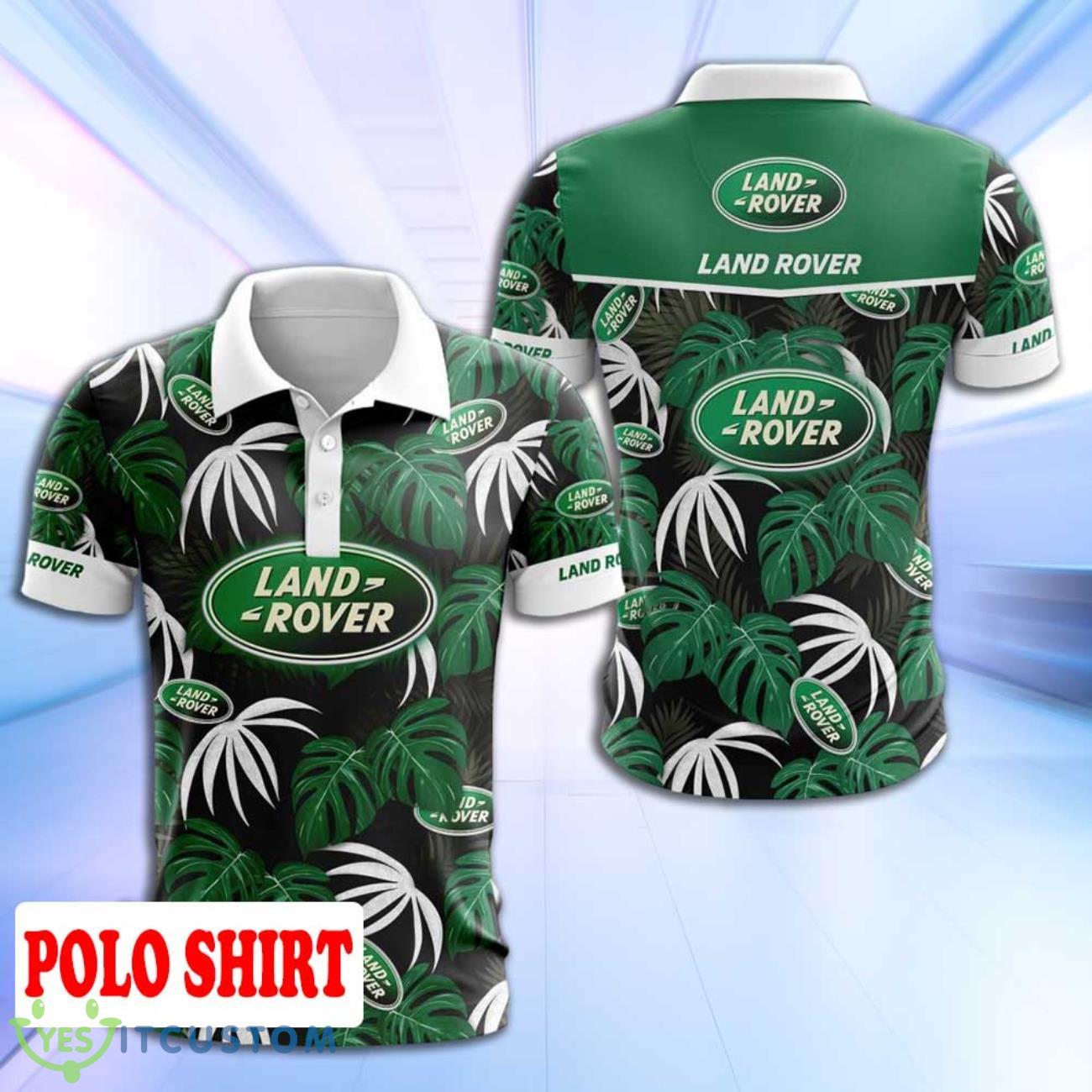 Land Rover Polo Shirt Logo Palm Leaves Summer Beach 3 Land Rover Polo Shirt Logo Palm Leaves Summer Beach Product Photo 1
