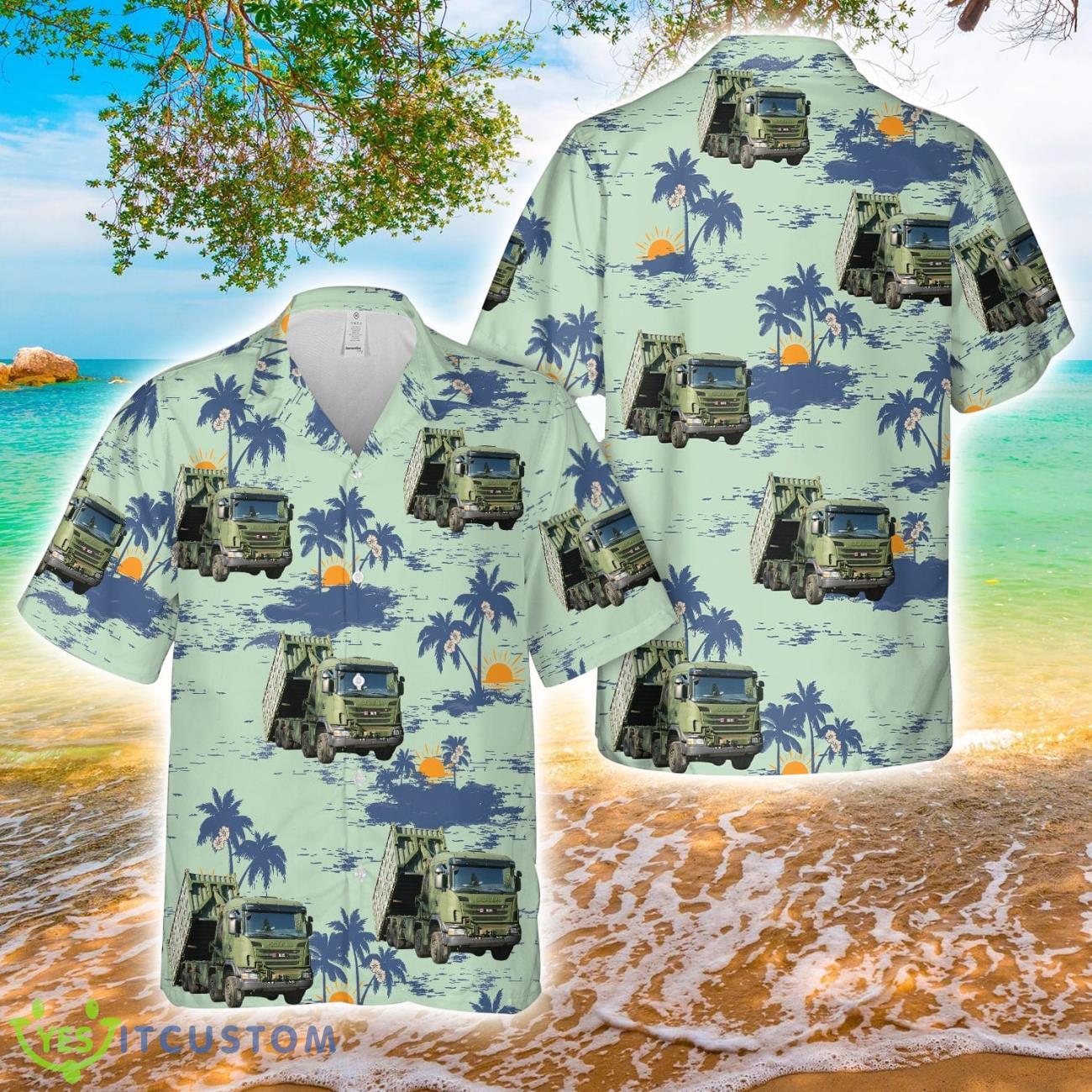 Luxembourg Army Scania 8x8 Vehicle Hawaiian Shirt Beach Holiday 2 Luxembourg Army Scania 8x8 Vehicle Hawaiian Shirt Beach Holiday Product Photo 1