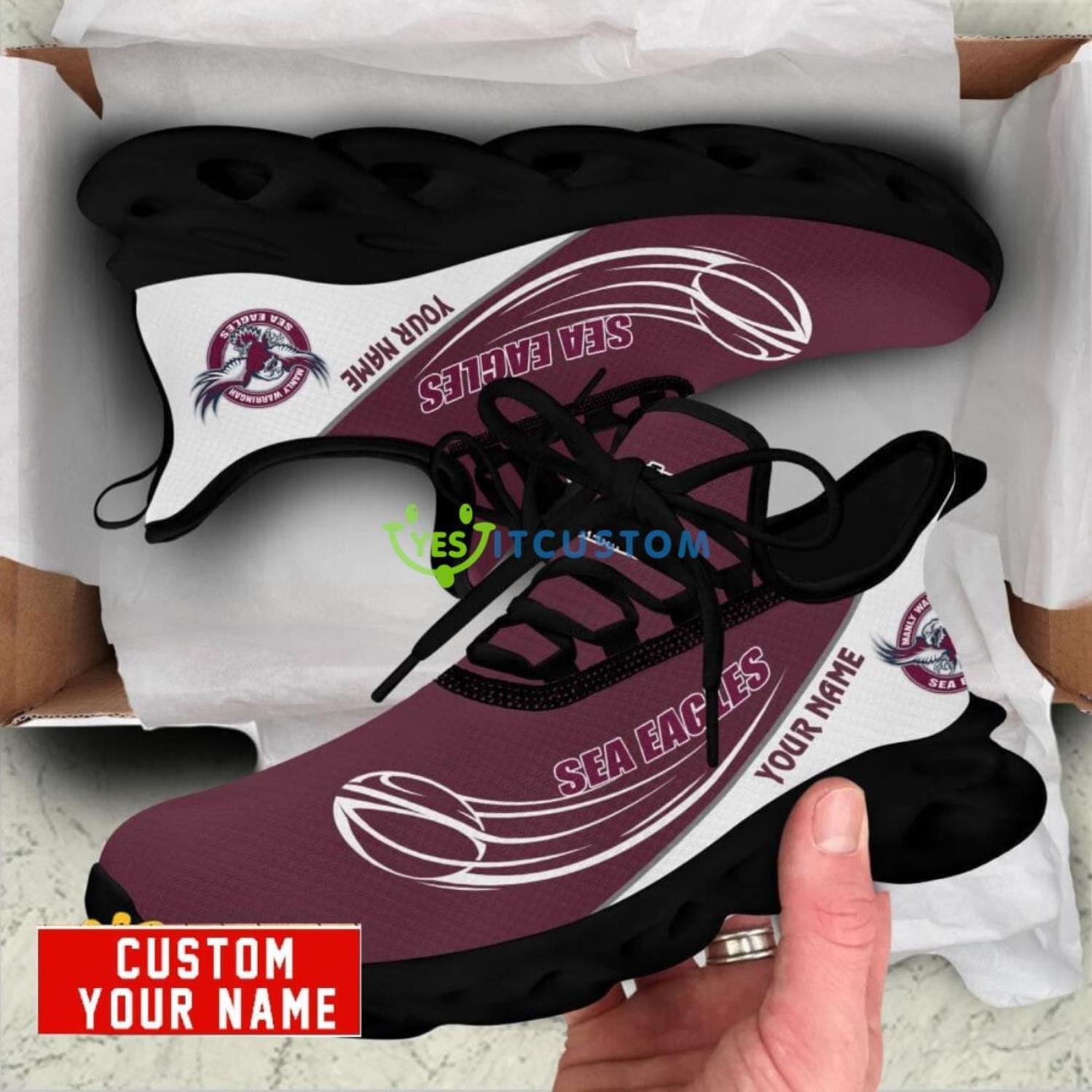 Manly Warringah Sea Eagles Max Soul Shoes Personalized Name Sneakers 6 Manly Warringah Sea Eagles Max Soul Shoes Personalized Name Sneakers Product Photo 2