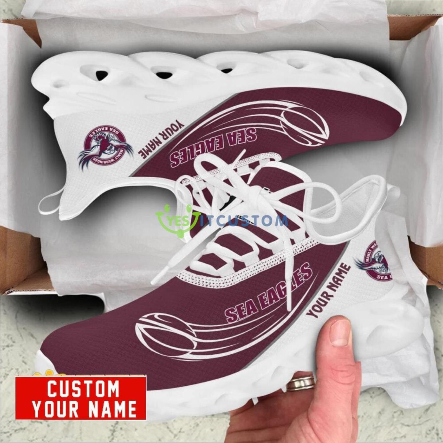 Manly Warringah Sea Eagles Max Soul Shoes Personalized Name Sneakers 5 Manly Warringah Sea Eagles Max Soul Shoes Personalized Name Sneakers Product Photo 1