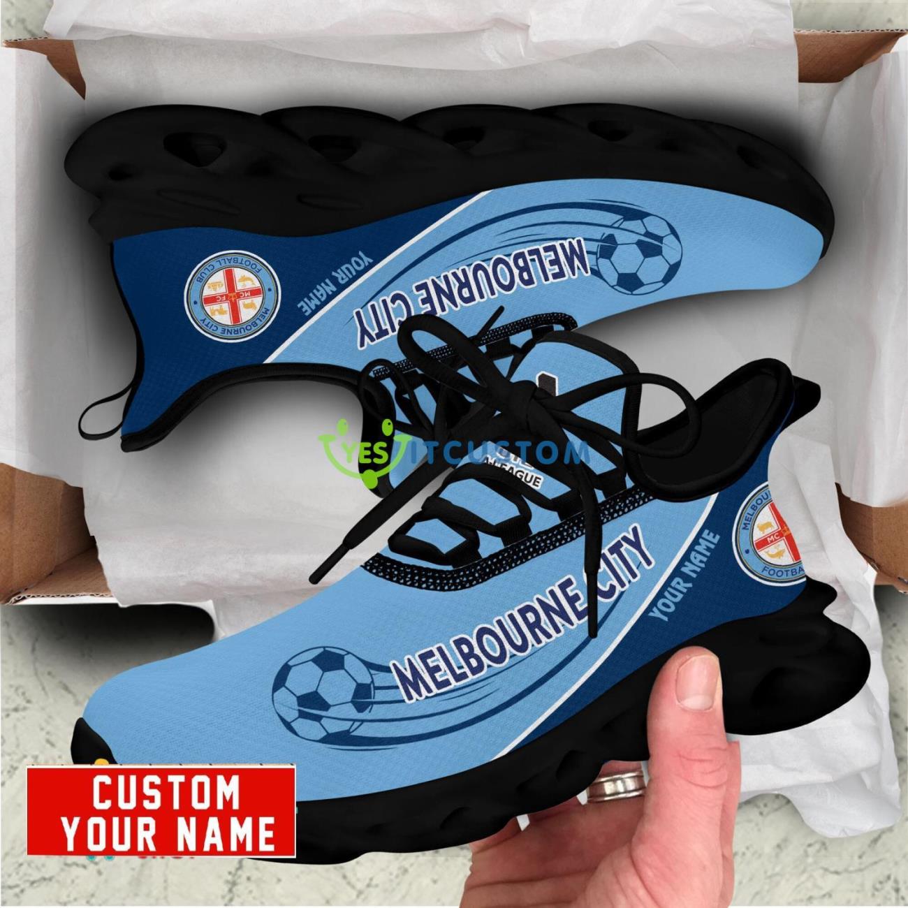 Melbourne City FC Max Soul Shoes Personalized Name Sneakers 6 Melbourne City FC Max Soul Shoes Personalized Name Sneakers Product Photo 2