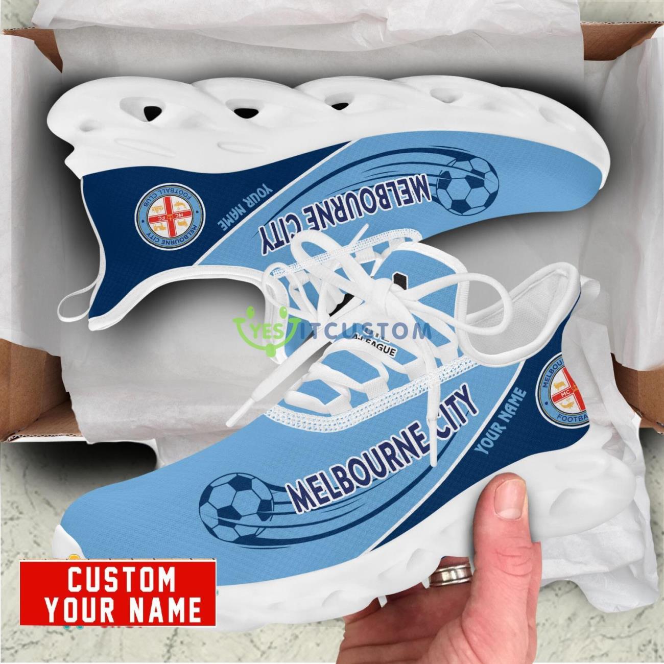 Melbourne City FC Max Soul Shoes Personalized Name Sneakers 5 Melbourne City FC Max Soul Shoes Personalized Name Sneakers Product Photo 1