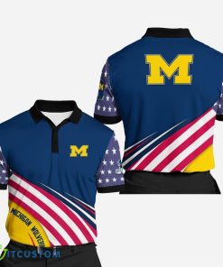Michigan Wolverines 3D Polo Shirt For FansBest Gift For Sport Team Product Photo 1