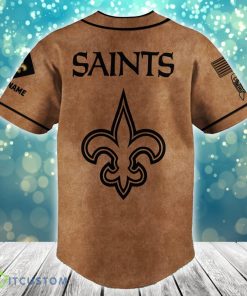 New Orleans Saints NFL Baseball Jersey Shirt Brown Custom Number And Name - New Orleans Saints NFL Baseball Jersey Shirt Brown Custom Number And Name_2