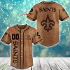 New Orleans Saints NFL Baseball Jersey Shirt Brown Custom Number And Name - New Orleans Saints NFL Baseball Jersey Shirt Brown Custom Number And Name_1