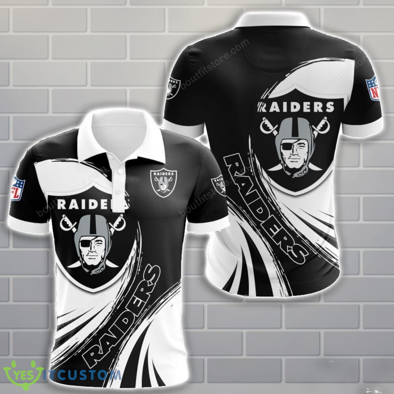 Oakland Raiders 3D Polo Shirt All Oevr Printed 3 Oakland Raiders 3D Polo Shirt All Oevr Printed Product Photo 1