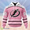 Personalized NHL Tampa Bay Lightning Special Pink Fight Breast Cancer Design Hoodie 3D All Over Print Classic Style Best Gift Product Photo 1