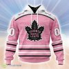 Personalized NHL Toronto Maple Leafs Special Pink Fight Breast Cancer Design Hoodie 3D All Over Print Classic Style Best Gift Product Photo 1