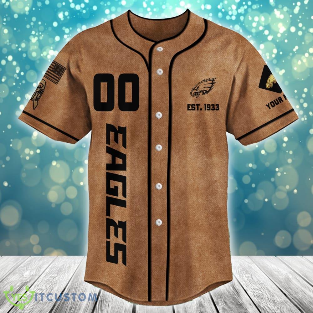 Philadelphia Eagles NFL Baseball Jersey Shirt Brown Custom Number And Name 3 Philadelphia Eagles NFL Baseball Jersey Shirt Brown Custom Number And Name - Philadelphia Eagles NFL Baseball Jersey Shirt Brown Custom Number And Name_3