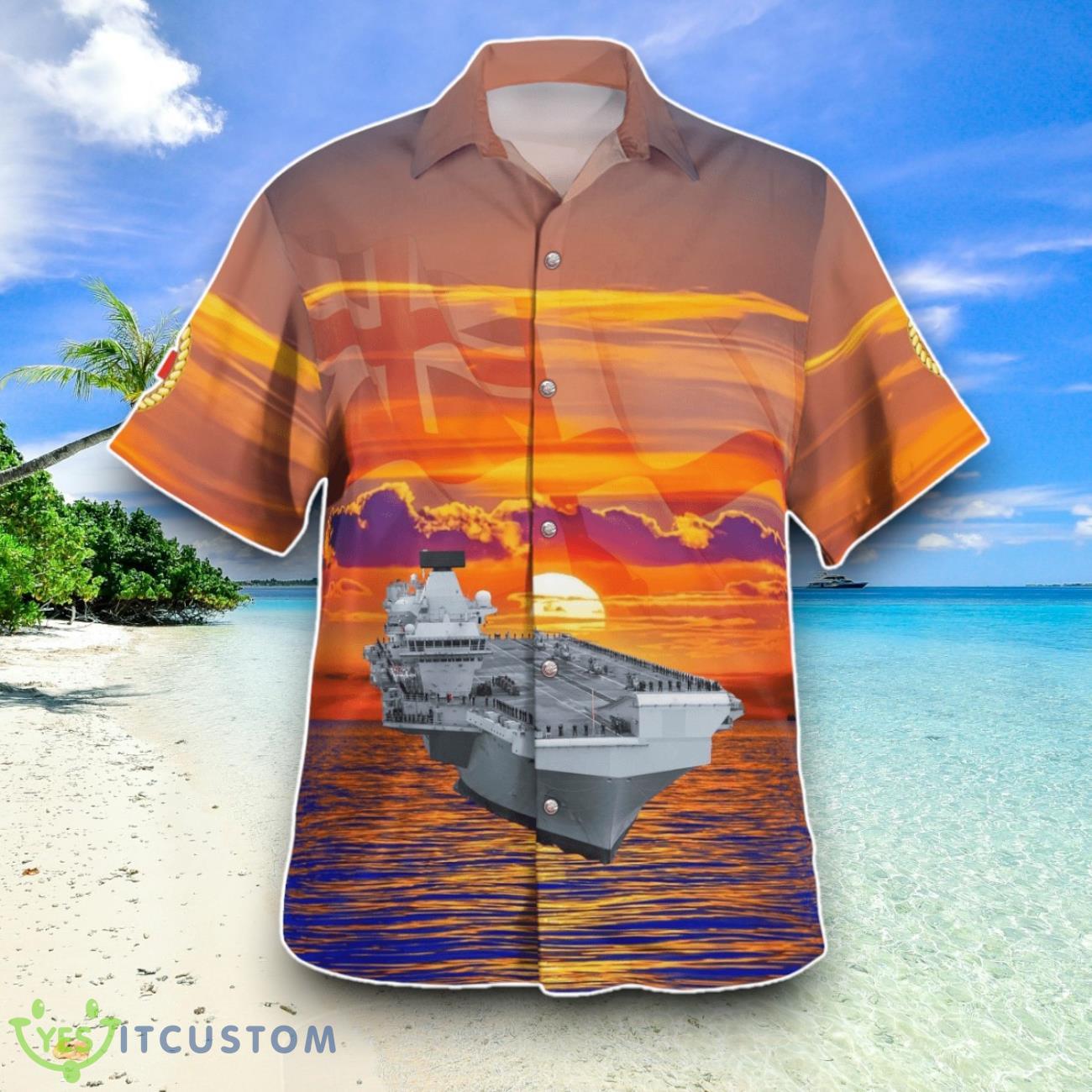 Royal Navy HMS Prince Of Wales (R09) Hawaiian Shirt Special Edition Aloha Shirt 5 Royal Navy HMS Prince Of Wales (R09) Hawaiian Shirt Special Edition Aloha Shirt Product Photo 2