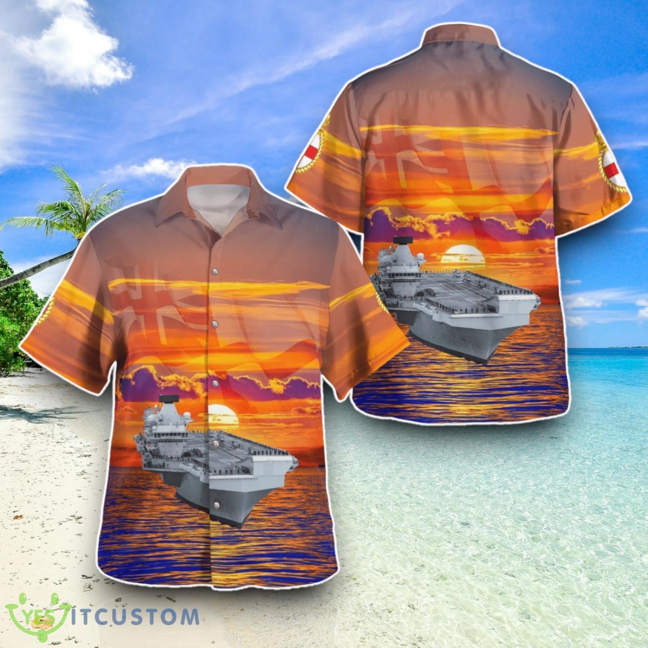 Royal Navy HMS Prince Of Wales (R09) Hawaiian Shirt Special Edition Aloha Shirt 4 Royal Navy HMS Prince Of Wales (R09) Hawaiian Shirt Special Edition Aloha Shirt Product Photo 1