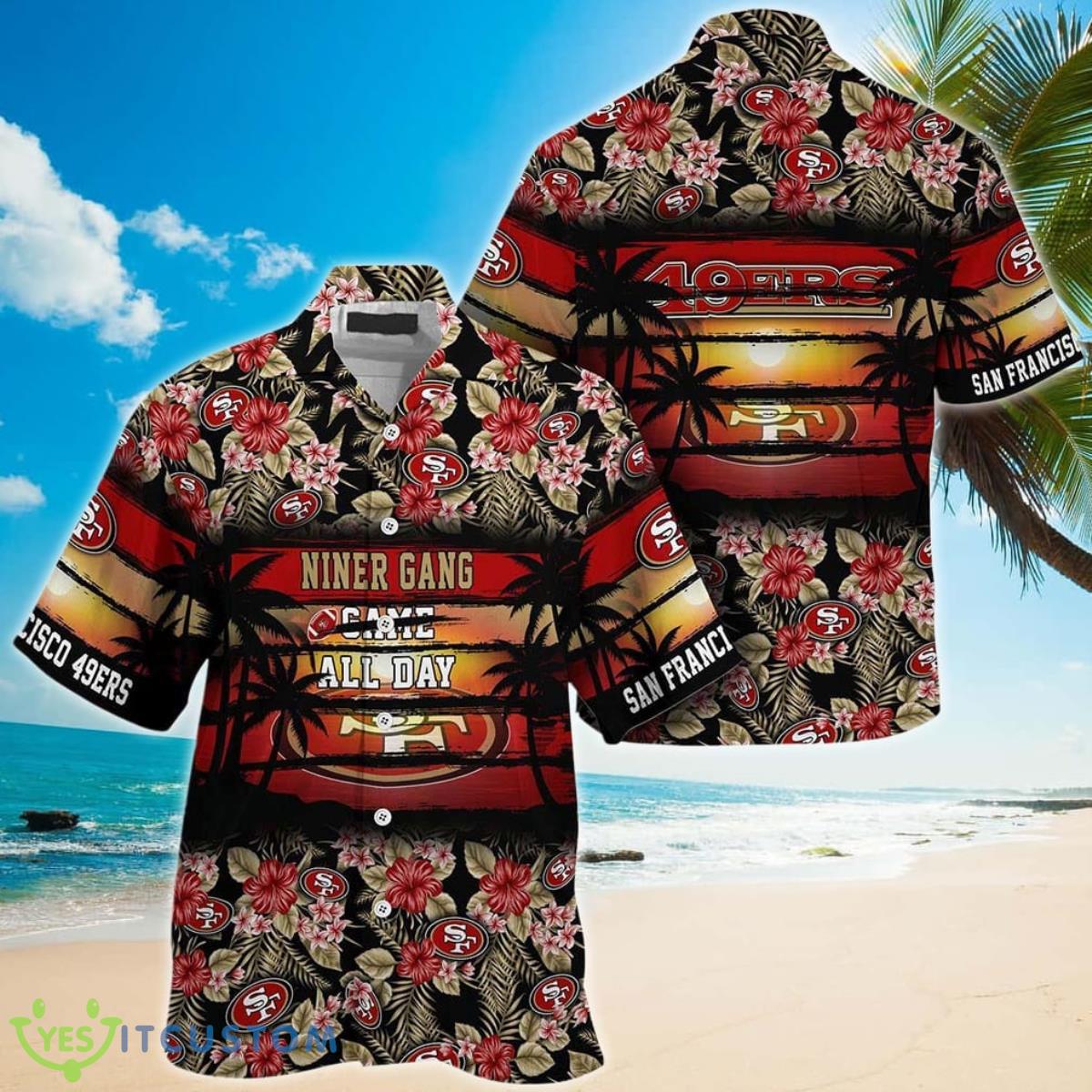 San Francisco 49ers NFL Summer Hawaiian Shirt Special Gift Floral Pattern Graphic 2 San Francisco 49ers NFL Summer Hawaiian Shirt Special Gift Floral Pattern Graphic Product Photo 1