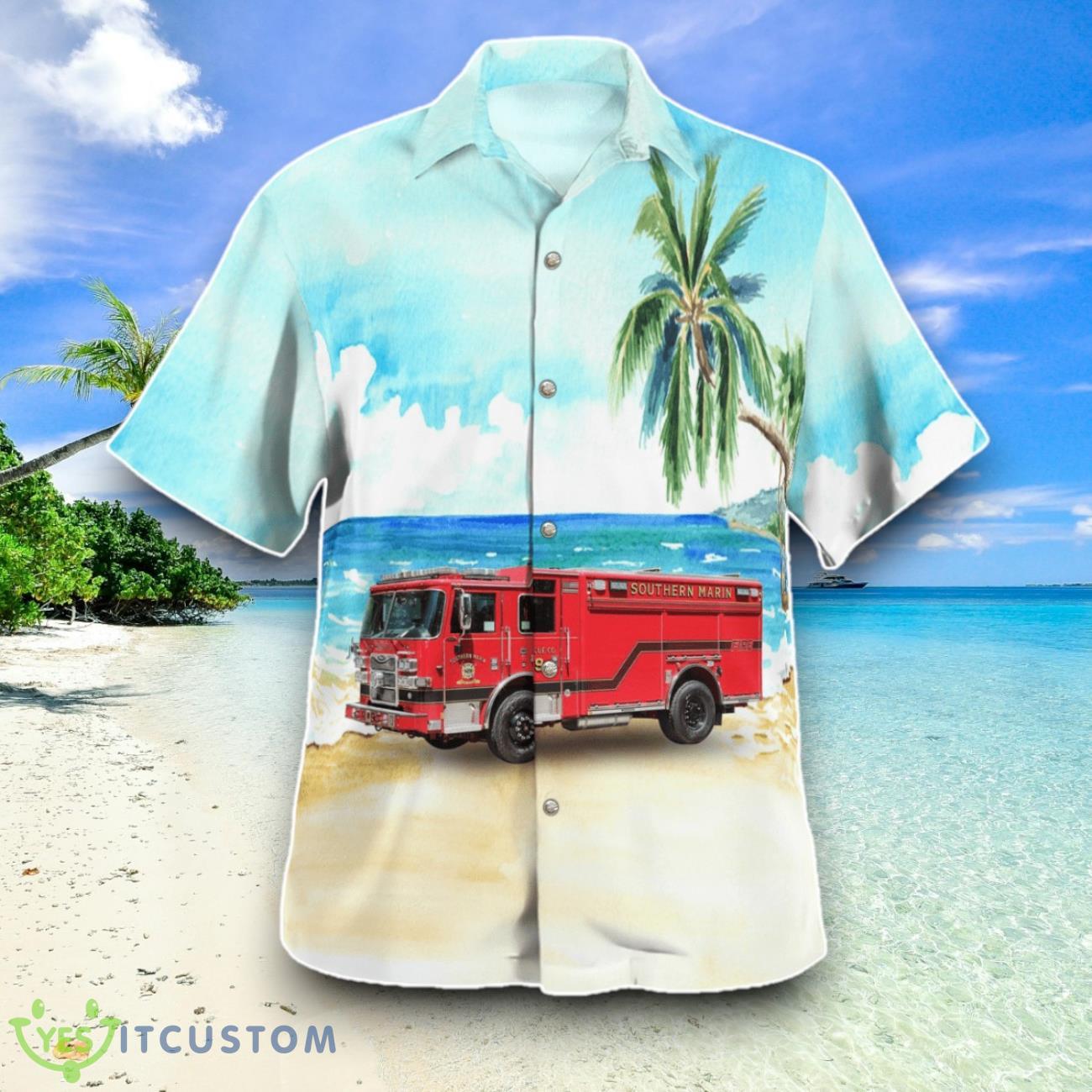 Sausalito, California, Southern Marin Fire District Rescue 9 Hawaiian Shirt Special Edition Aloha Shirt 5 Sausalito, California, Southern Marin Fire District Rescue 9 Hawaiian Shirt Special Edition Aloha Shirt Product Photo 2