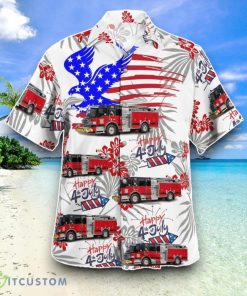 Schaumburg, Illinois, Schaumburg Fire Department, 4th Of July Hawaiian Shirt Special Edition Aloha Shirt Product Photo 2