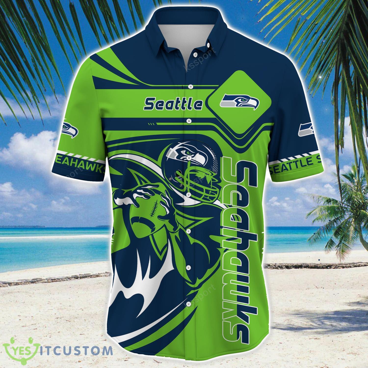 Seattle Seahawks NFL Hawaiian Shirt Hot Trending Summer Gift 3 Seattle Seahawks NFL Hawaiian Shirt Hot Trending Summer Gift Product Photo 3