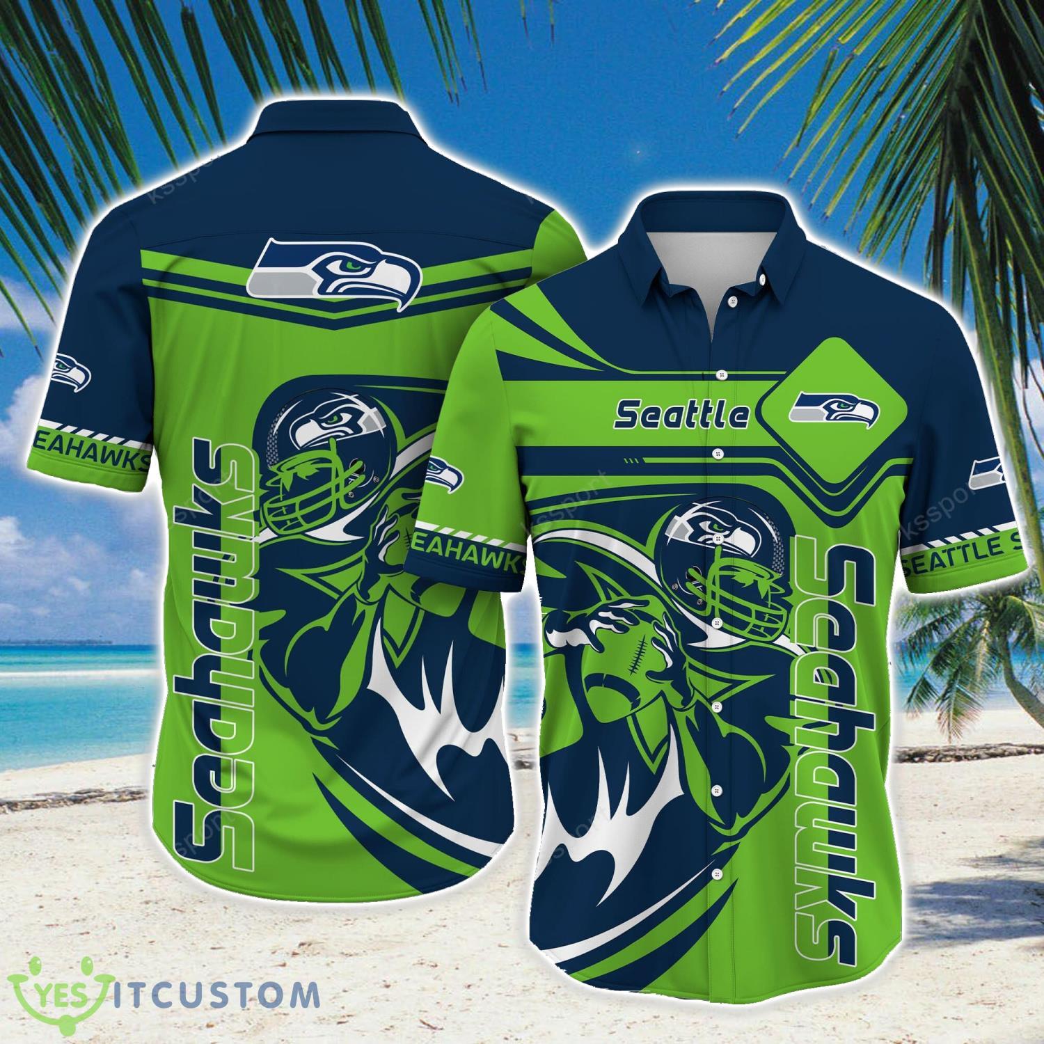 Seattle Seahawks NFL Hawaiian Shirt Hot Trending Summer Gift 6 Seattle Seahawks NFL Hawaiian Shirt Hot Trending Summer Gift Product Photo 1