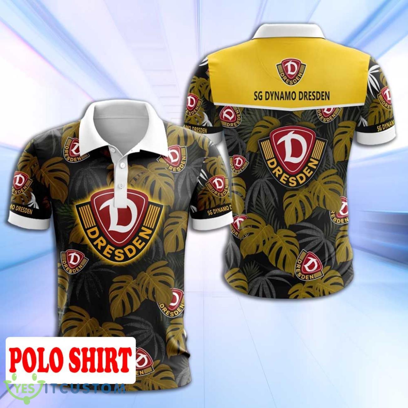 SG Dynamo Dresden Polo Shirt Logo Palm Leaves Summer Beach 3 SG Dynamo Dresden Polo Shirt Logo Palm Leaves Summer Beach Product Photo 1