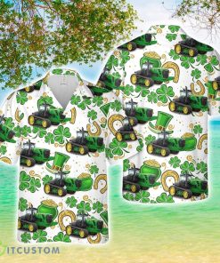 St Patrick's Day John Deere Tracked Tractor (9630T) Hawaiian Shirt Cute Summer Gift Product Photo 1