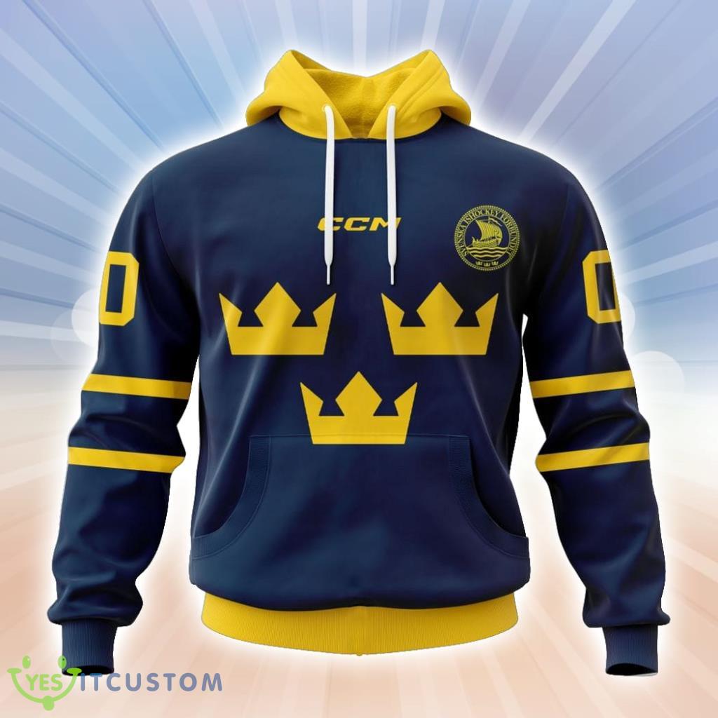 Sweden National Ice Hockey Team Personalized Navy Kits Hoodie 3D All Over Print Classic Style Best Gift 2 Sweden National Ice Hockey Team Personalized Navy Kits Hoodie 3D All Over Print Classic Style Best Gift Product Photo 1