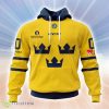 Sweden National Ice Hockey Team Personalized Yellow Kits Hoodie 3D All Over Print Classic Style Best Gift Product Photo 1
