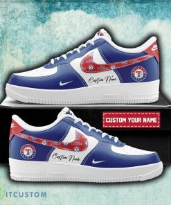 Texas Rangers Trendy Air Force 1 Shoes For Men Women Gift AF1 Sneaker Custom Name - Texas Rangers MLB AF1 Sneakers Custom Name for Fans_1