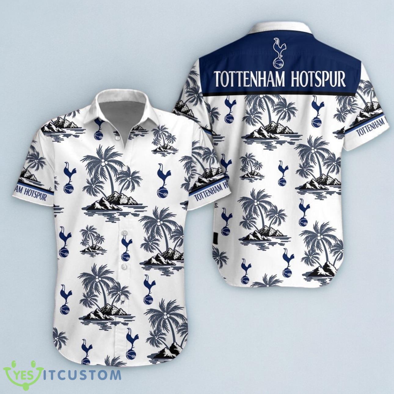 Tottenham Hotspur F.C Hawaiian Shirt Island Palm Trees And Logo 3D For Men Women 2 Tottenham Hotspur F.C Hawaiian Shirt Island Palm Trees And Logo 3D For Men Women Product Photo 1