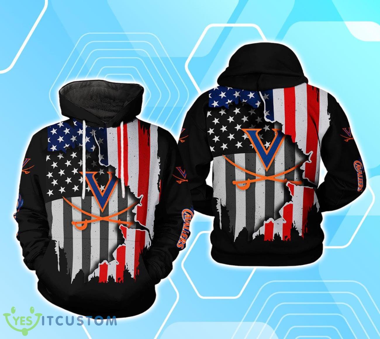 Virginia Cavaliers NCAA US Flag 3D Hoodie For Men Women 2 Virginia Cavaliers NCAA US Flag 3D Hoodie For Men Women Product Photo 1