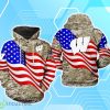 Wisconsin Badgers NCAA US Flag Camo Veteran 3D Hoodie For Men Women Product Photo 1