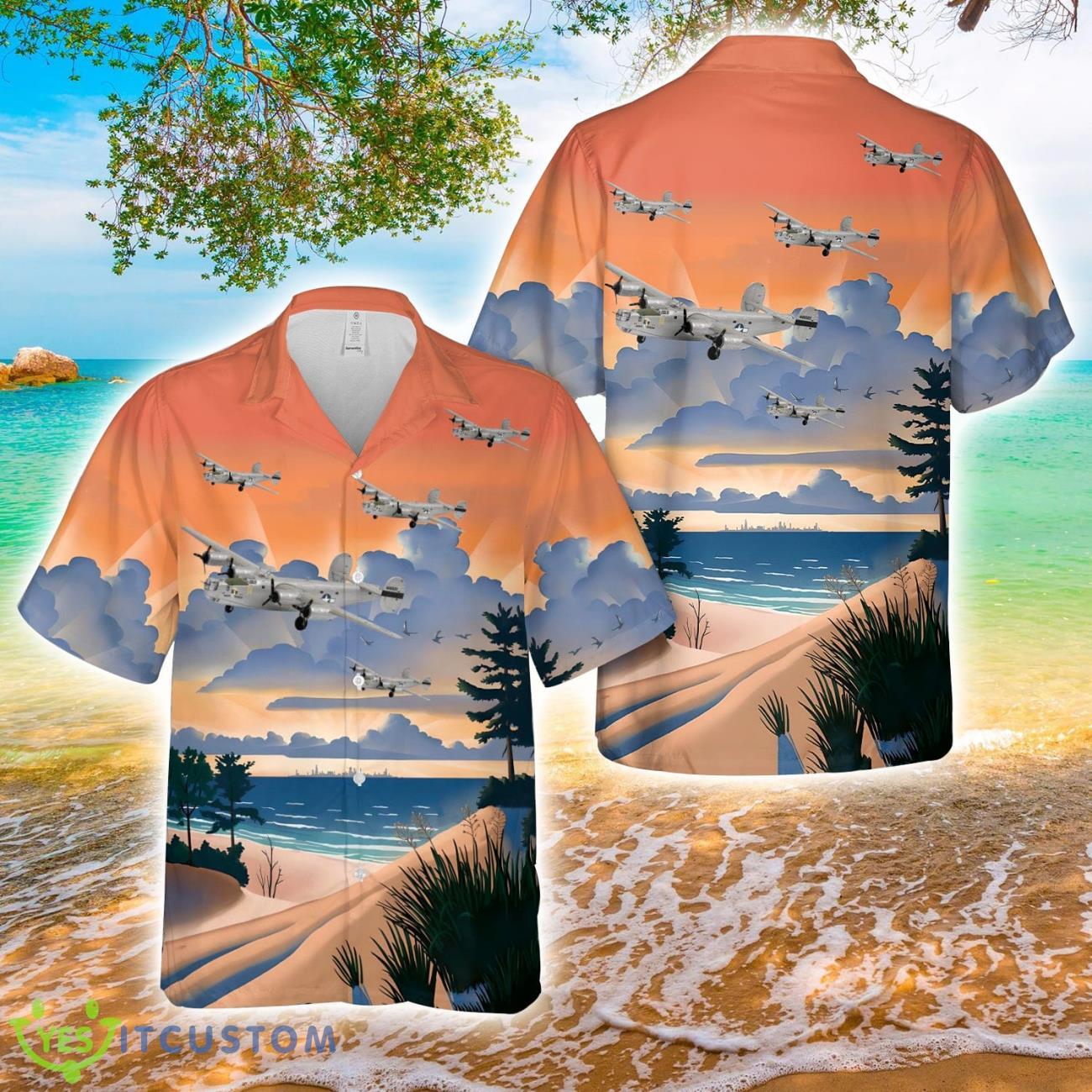 B-24 Liberator Night Mission Hawaiian Shirt Beach Gift 2 B-24 Liberator Night Mission Hawaiian Shirt Beach Gift Product Photo 1