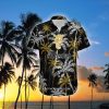 Blanton’s Bourbon Whiskey Brand Coconut Tree Pattern Black AOP Hawaiian Shirt Gift For Fans - Blanton’s Bourbon Whiskey Hawaiian Shirt Black Coconut Tree _1