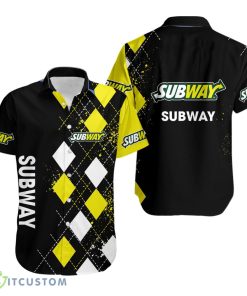 Caro Pattern SUBWAY Logo Personalized Hawaiian Shirt Product Photo 1