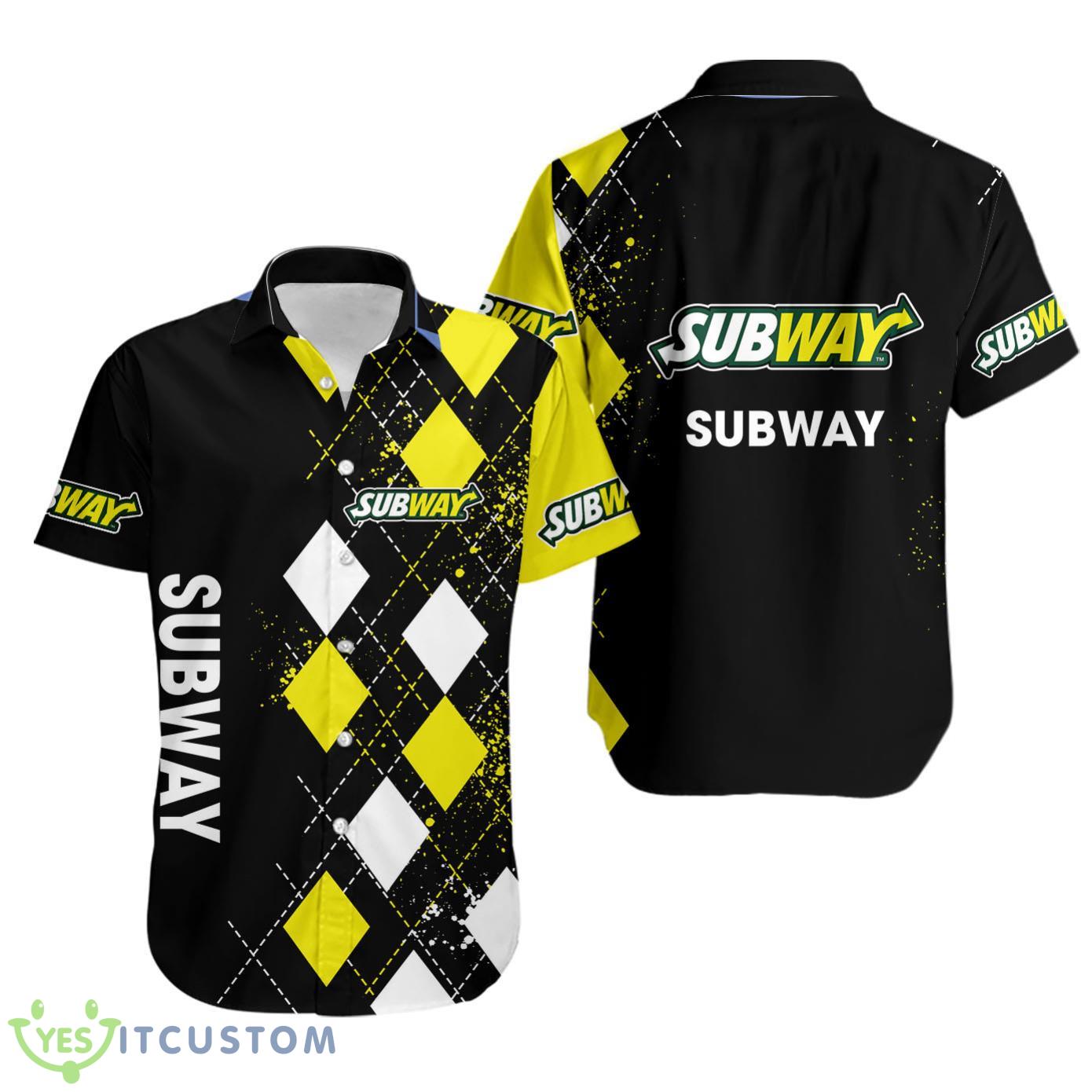 Caro Pattern SUBWAY Logo Personalized Hawaiian Shirt 2 Caro Pattern SUBWAY Logo Personalized Hawaiian Shirt Product Photo 1