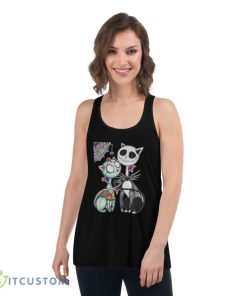 Cat Jack Skellington And Sally Skull Art Happy Halloween T Shirt Product Photo 5