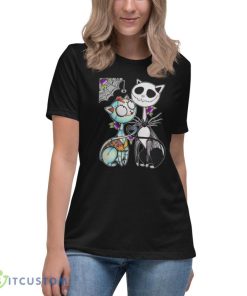 Cat Jack Skellington And Sally Skull Art Happy Halloween T Shirt Product Photo 6