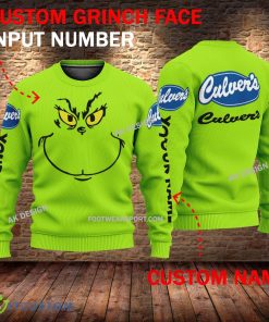 Culver's Grinch Face 3D Hoodie, Sweater Green Brand Full Print Custom Number And Name 7 Culver's Grinch Face 3D Hoodie, Sweater Green Brand Full Print Custom Number And Name - Brand Culver's Grinch Face 3D Sweater