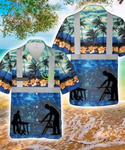 Custom Name Carpenter AOP Hawaiian Shirt Product Photo 1