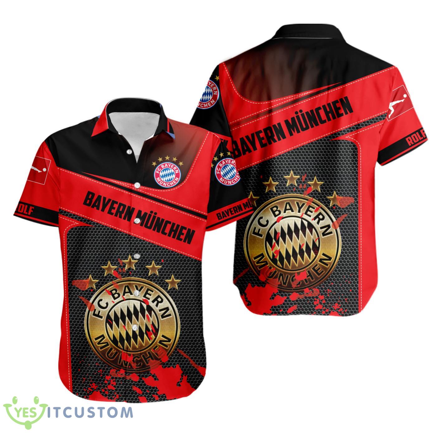 Custom Name FC Bayern Munchen Collection Logo 3D Hawaiian Shirt 2 Custom Name FC Bayern Munchen Collection Logo 3D Hawaiian Shirt Product Photo 1
