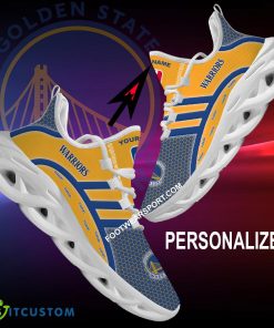 Custom Name NBA Golden State Warriors Chunky Sneaker Motif For Men Women Fans Max Soul Shoes - NBA Golden State Warriors Clunky Shoes New 2024 Personalized_2