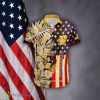 Custom Name NCAA Central Michigan Chippewas Hawaiian Shirt Flag USA Vintage Flower Gift For Fans - NCAA Central Michigan Chippewas 3D Hawaiian Shirt Flag USA Flower Style 1