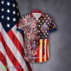 Custom Name NCAA Liberty Flames Hawaiian Shirt Flag USA Vintage Flower All Over Print For Men And Women - NCAA Liberty Flames 3D Hawaiian Shirt Flag USA Flower Style 1