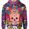 Dia De Los Muertos Sugar Skull All Over Print 3D Hoodie Product Photo 1