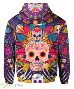 Dia De Los Muertos Sugar Skull All Over Print 3D Hoodie Product Photo 1