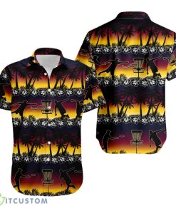 Disc Golf Sunset Coconut Beach Hawaiian Shirt Product Photo 1