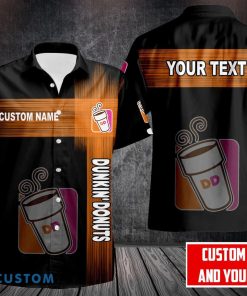 DUNKIN’ DONUTS 3D Printing Hawaii Shirt Button Shirt Custom Name Product Photo 1