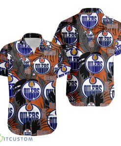 Edmonton Oilers Hawaiian Retro Logo NHLTropical Beach Hawaiian Shirt Product Photo 1